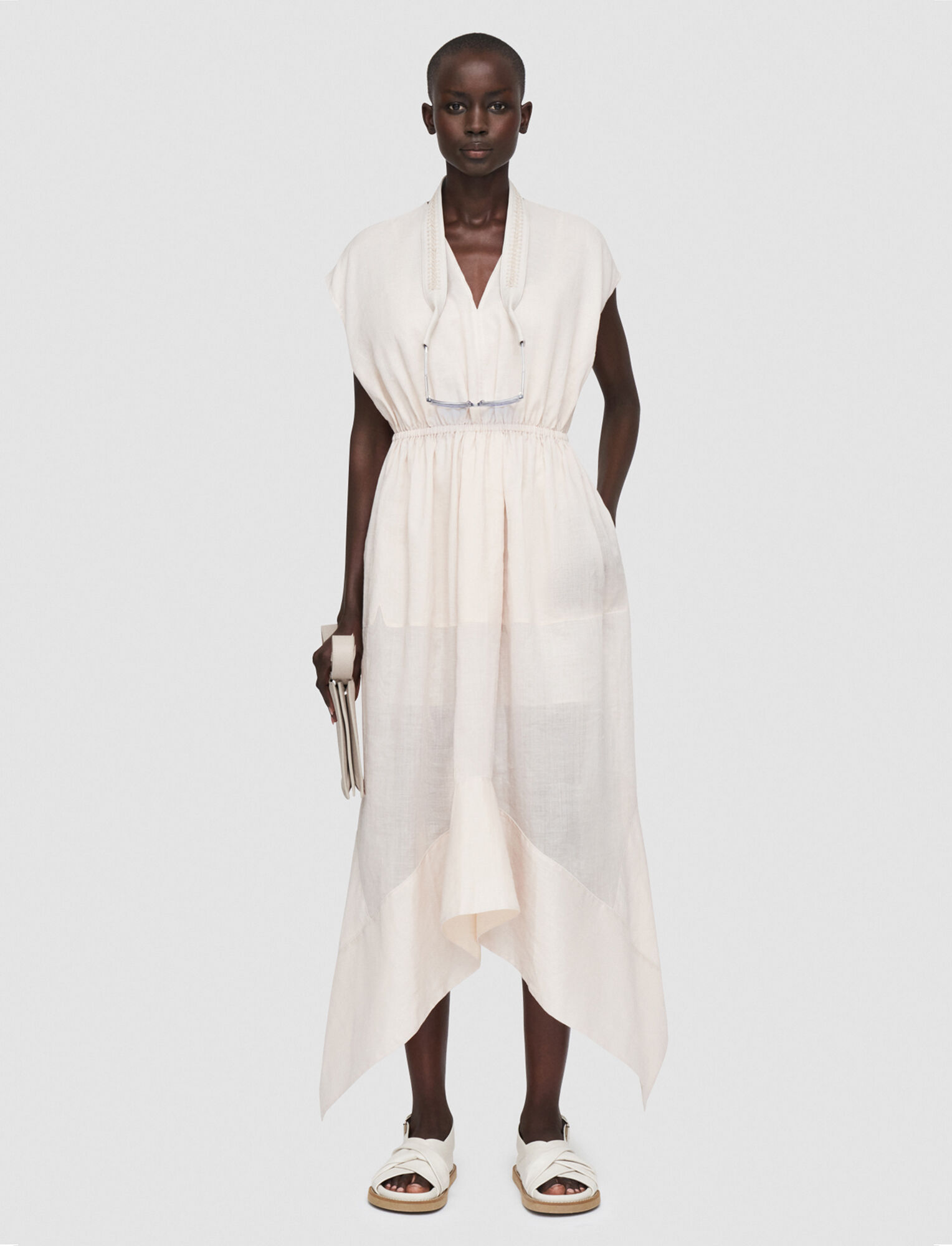 Joseph, Ramie Voile Medland Dress – Shorter Length, in Blush